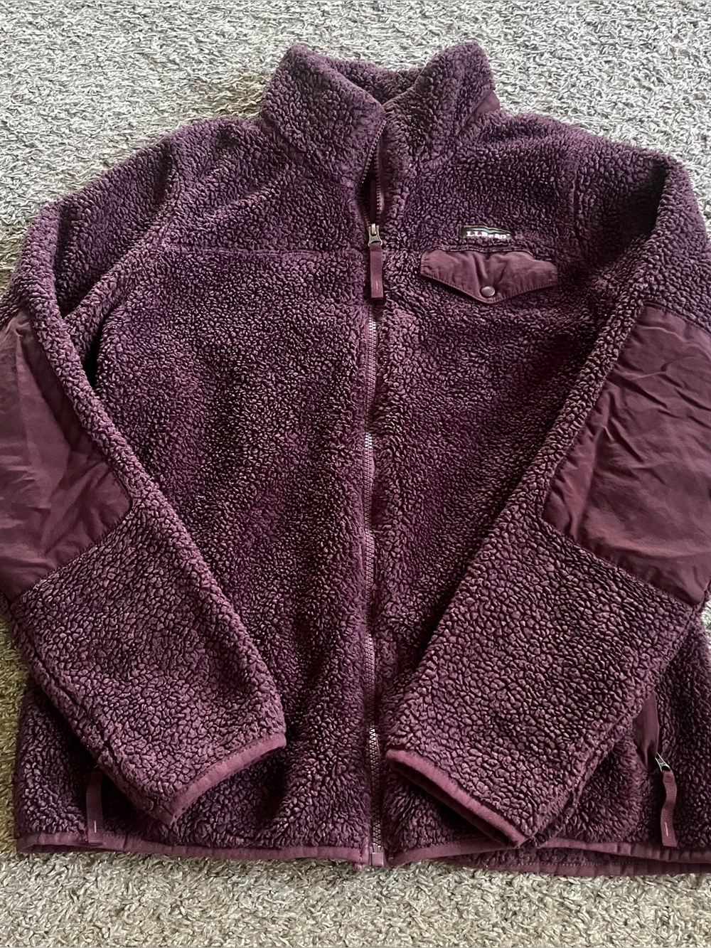 Purple LL Bean Full Zip Sweatshirt Pockets Women's Small Cozy Outdoors Fall
